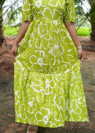 GREENERY CHARM | MATERNITY COTTON MAXI ANKLE LENGTH