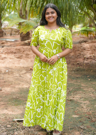 GREENERY CHARM | MATERNITY COTTON MAXI ANKLE LENGTH