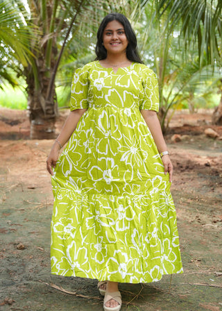 GREENERY CHARM | MATERNITY COTTON MAXI ANKLE LENGTH