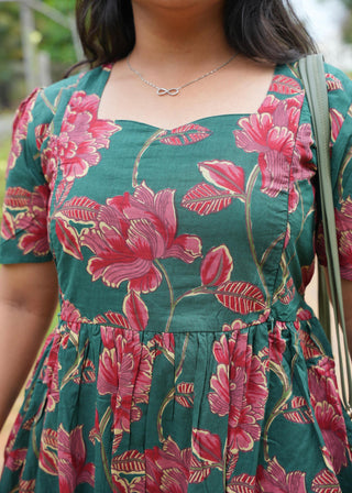 GREEN FLORISTA | MATERNITY COTTON MAXI ANKLE LENGTH