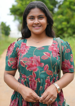 GREEN FLORISTA | MATERNITY COTTON MAXI ANKLE LENGTH