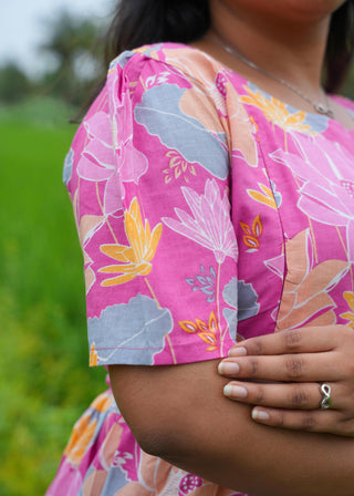 PINK PETAL WHISPER | MATERNITY COTTON MAXI ANKLE LENGTH