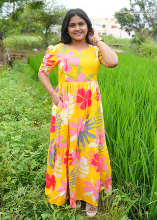 SUNLIT TROPIC | MATERNITY COTTON MAXI ANKLE LENGTH