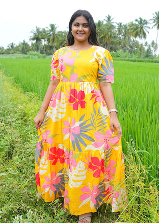 SUNLIT TROPIC | MATERNITY COTTON MAXI ANKLE LENGTH