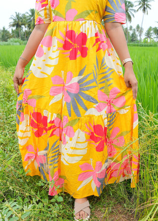 SUNLIT TROPIC | MATERNITY COTTON MAXI ANKLE LENGTH