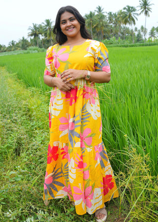 SUNLIT TROPIC | MATERNITY COTTON MAXI ANKLE LENGTH