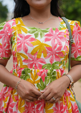 COLOURFUL FLOWERS | MATERNITY COTTON MAXI ANKLE LENGTH