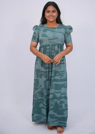 WAVES | NON-FEEDING MAXI – PUFF SLEEVES | FULL LENGTH MAXI