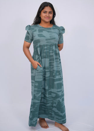 WAVES | NON-FEEDING MAXI – PUFF SLEEVES | FULL LENGTH MAXI