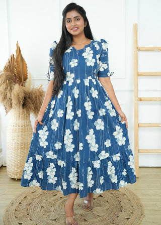 INDIGO BLOOM | MATERNITY COTTON MAXI ANKLE LENGTH