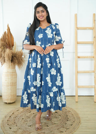 INDIGO BLOOM | MATERNITY COTTON MAXI ANKLE LENGTH