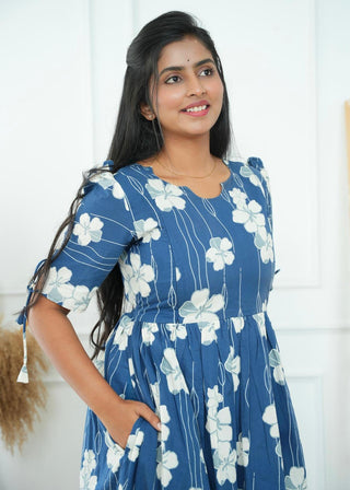 INDIGO BLOOM | MATERNITY COTTON MAXI ANKLE LENGTH