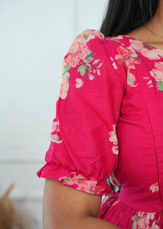 RASPBERRY GARDEN | MATERNITY COTTON MAXI ANKLE LENGTH