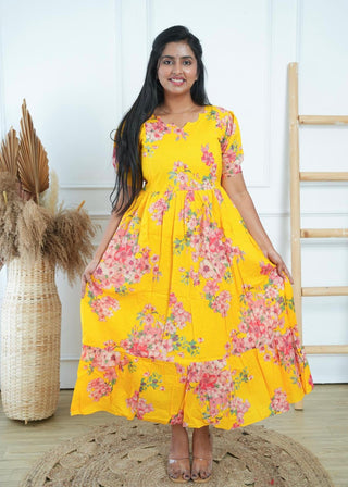 GOLDEN SUNSHINE | MATERNITY COTTON MAXI ANKLE LENGTH