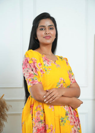 GOLDEN SUNSHINE | MATERNITY COTTON MAXI ANKLE LENGTH