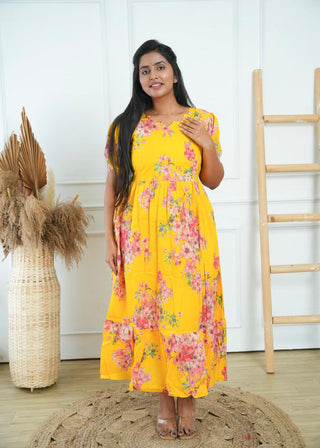 GOLDEN SUNSHINE | MATERNITY COTTON MAXI ANKLE LENGTH
