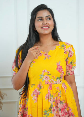 GOLDEN SUNSHINE | MATERNITY COTTON MAXI ANKLE LENGTH