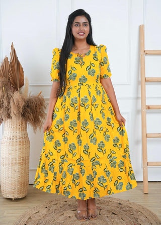 RETRO FLORAL | MATERNITY COTTON MAXI ANKLE LENGTH