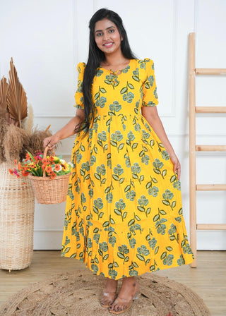 RETRO FLORAL | MATERNITY COTTON MAXI ANKLE LENGTH