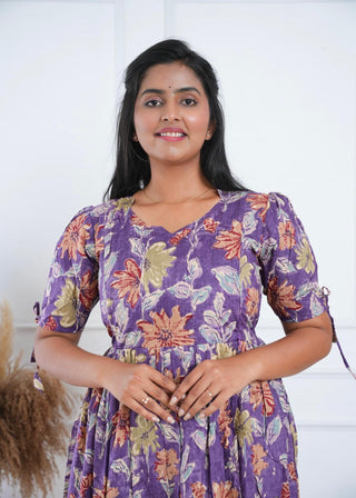 LEAFY PETAL | MATERNITY COTTON MAXI ANKLE LENGTH