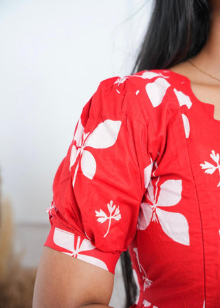 CRIMSON SWIRL | MATERNITY COTTON MAXI ANKLE LENGTH