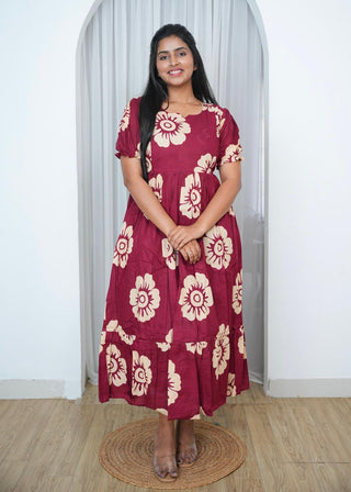 DAISY SCALLOP | MATERNITY COTTON MAXI ANKLE LENGTH