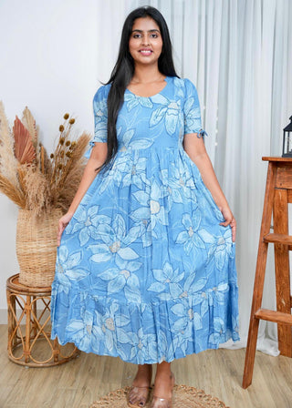 OCEAN FLORA | MATERNITY COTTON MAXI ANKLE LENGTH
