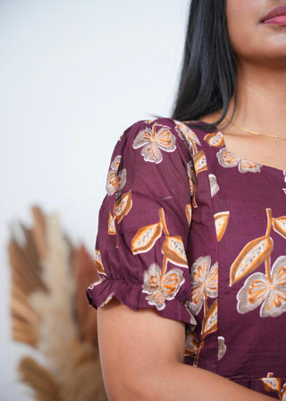 WINE BLOOM | MATERNITY COTTON MAXI ANKLE LENGTH