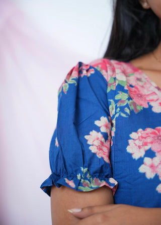 BLOOMY BLUE | MATERNITY COTTON MAXI ANKLE LENGTH