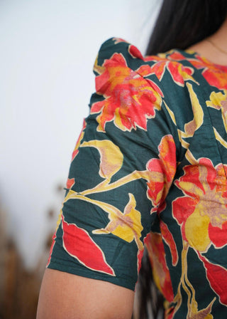 ORANGE FLOWERS | MATERNITY COTTON MAXI ANKLE LENGTH