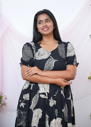 BLACK PARISIAN | MATERNITY COTTON MAXI ANKLE LENGTH