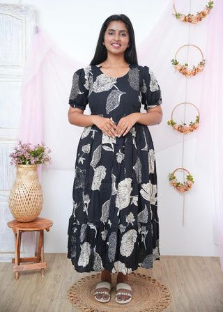 BLACK PARISIAN | MATERNITY COTTON MAXI ANKLE LENGTH