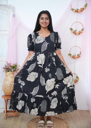 BLACK PARISIAN | MATERNITY COTTON MAXI ANKLE LENGTH