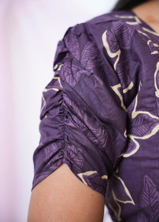 VIOLET LEAFY | MATERNITY COTTON MAXI ANKLE LENGTH