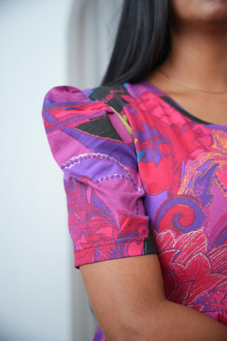 COLOURFUL PARSLEY | NON-FEEDING MAXI – PUFF SLEEVES | FULL LENGTH MAXI