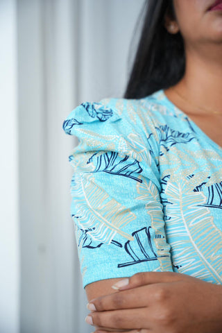 SKYBLUE MIRAGE | NON-FEEDING MAXI – PUFF SLEEVES | FULL LENGTH MAXI