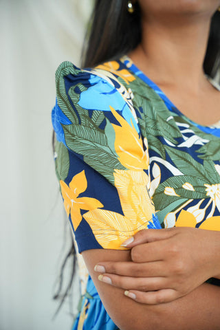 TROPICAL GARDEN | NON-FEEDING MAXI – PUFF SLEEVES | FULL LENGTH MAXI