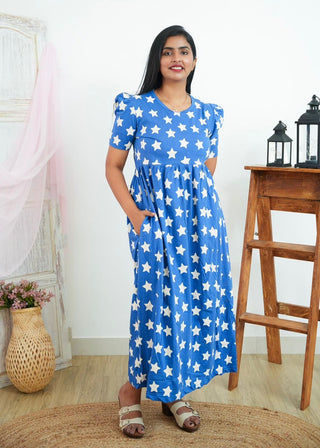 NEW STAR | NON-FEEDING MAXI – PUFF SLEEVES | FULL LENGTH MAXI