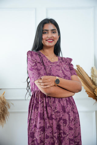 MULBERRY GARDEN | NON-FEEDING MAXI – PUFF SLEEVES | FULL LENGTH MAXI