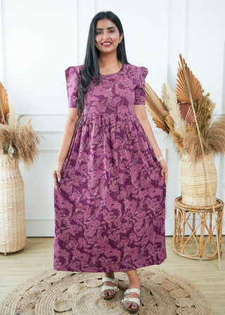 MULBERRY GARDEN | NON-FEEDING MAXI – PUFF SLEEVES | FULL LENGTH MAXI