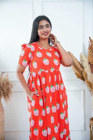 CARTOON | NON-FEEDING MAXI – PUFF SLEEVES | FULL LENGTH MAXI