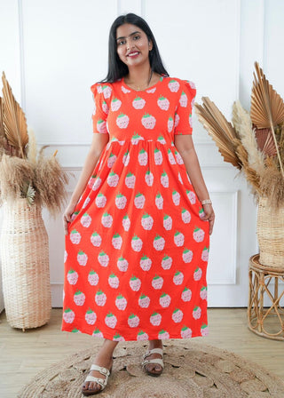 CARTOON | NON-FEEDING MAXI – PUFF SLEEVES | FULL LENGTH MAXI