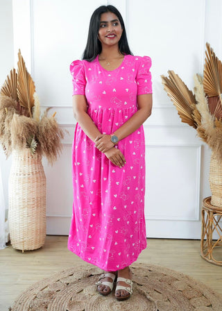 CRAB HEART | NON-FEEDING MAXI – PUFF SLEEVES | FULL LENGTH MAXI