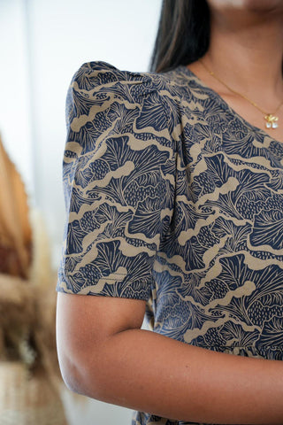 SANDAL WAVY | NON-FEEDING MAXI – PUFF SLEEVES | FULL LENGTH MAXI