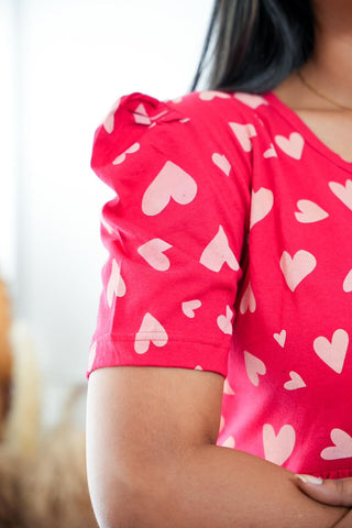 RED HEART | NON-FEEDING MAXI – PUFF SLEEVES | FULL LENGTH MAXI