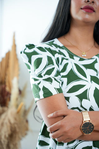 FLUTTERING LEAF | NON-FEEDING MAXI – PUFF SLEEVES | FULL LENGTH MAXI