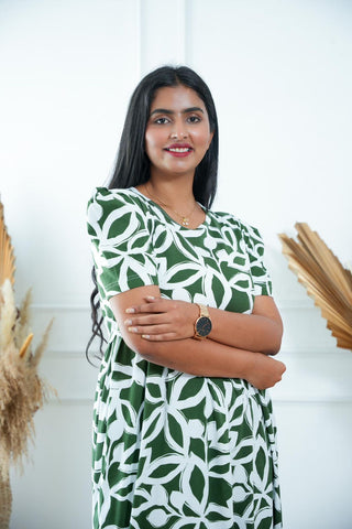 FLUTTERING LEAF | NON-FEEDING MAXI – PUFF SLEEVES | FULL LENGTH MAXI