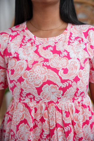 PINK PARASIDE | NON-FEEDING MAXI – PUFF SLEEVES | FULL LENGTH MAXI