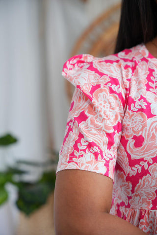 PINK PARASIDE | NON-FEEDING MAXI – PUFF SLEEVES | FULL LENGTH MAXI