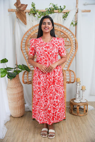 VALENTINE VINE | NON-FEEDING MAXI – PUFF SLEEVES | FULL LENGTH MAXI